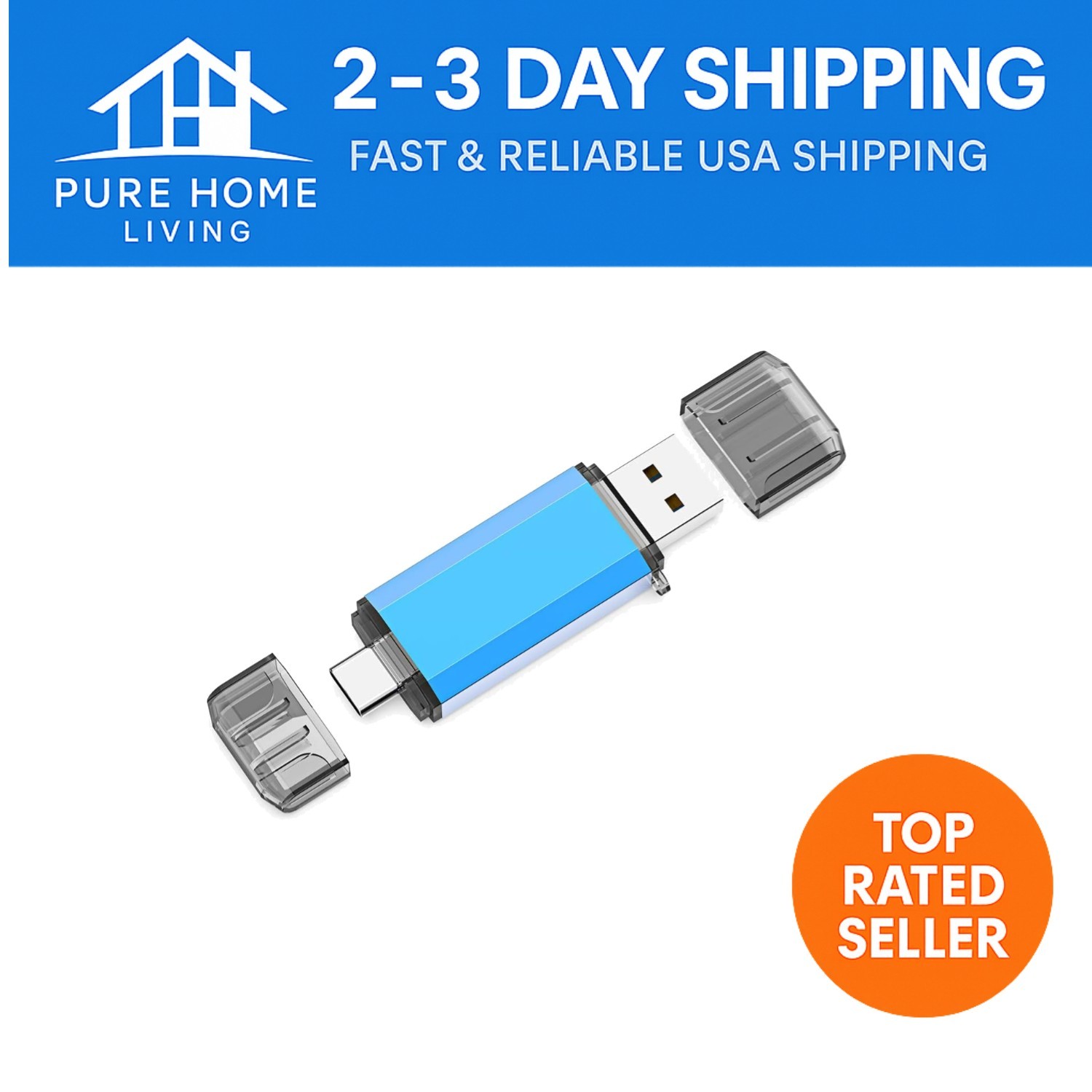 Compact 128GB USB C Flash Drive – Dual Interface Memory Stick for Smart Devices