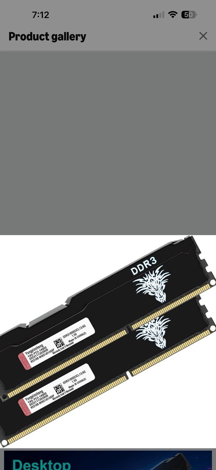Yongxinsheng 16GB (8GBx2) DDR3 1866MHz (PC3 14900) CL13 Desktop Memory 240Pins