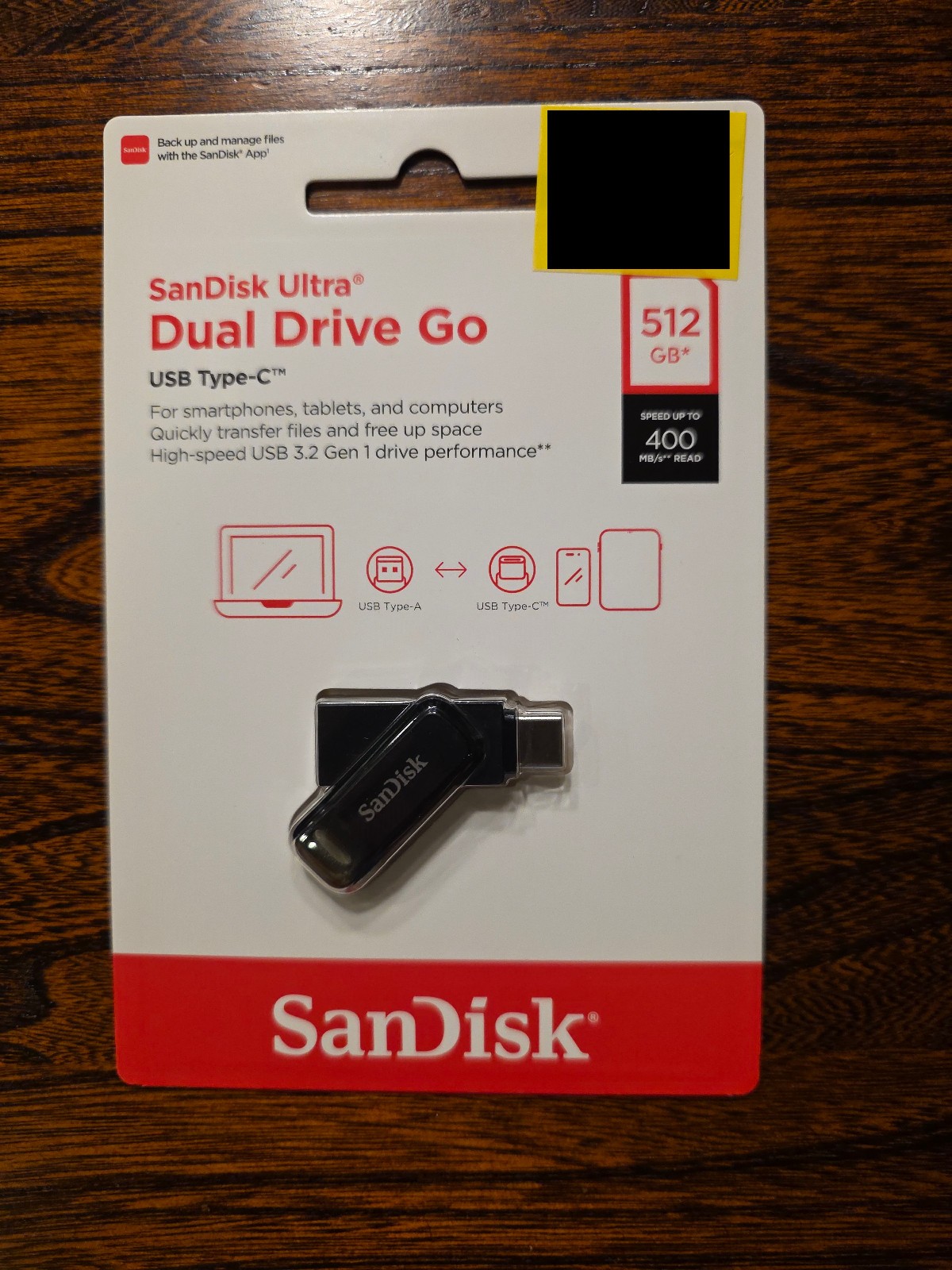 NEW SanDisk 512GB Ultra Dual Drive Go USB Type-C Flash Drive - SDDDC3-512G-AW46