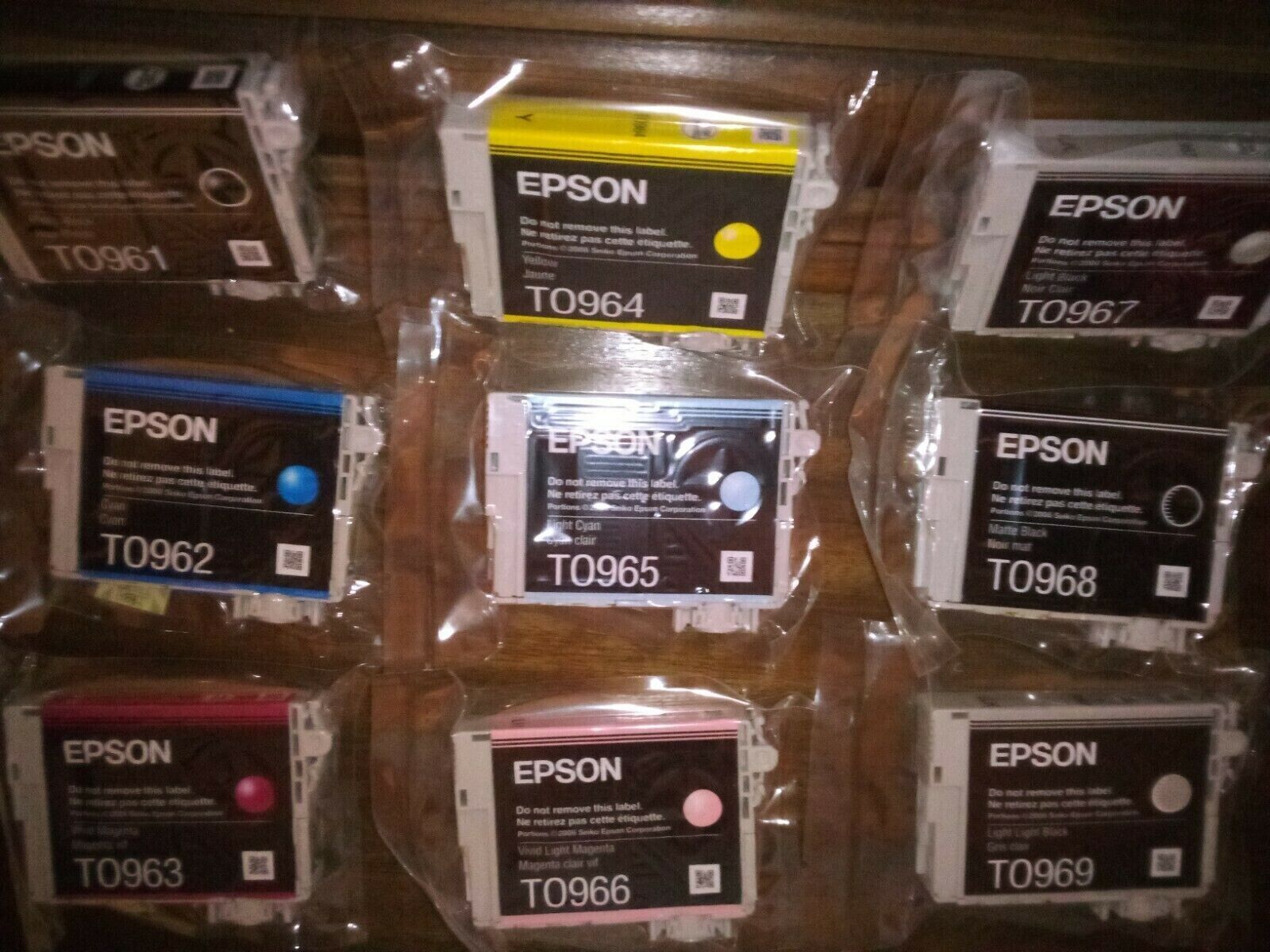 New SET of 9 New Genuine Original OEM SEALED BAG Epson 96 Inkjet Cartridges
