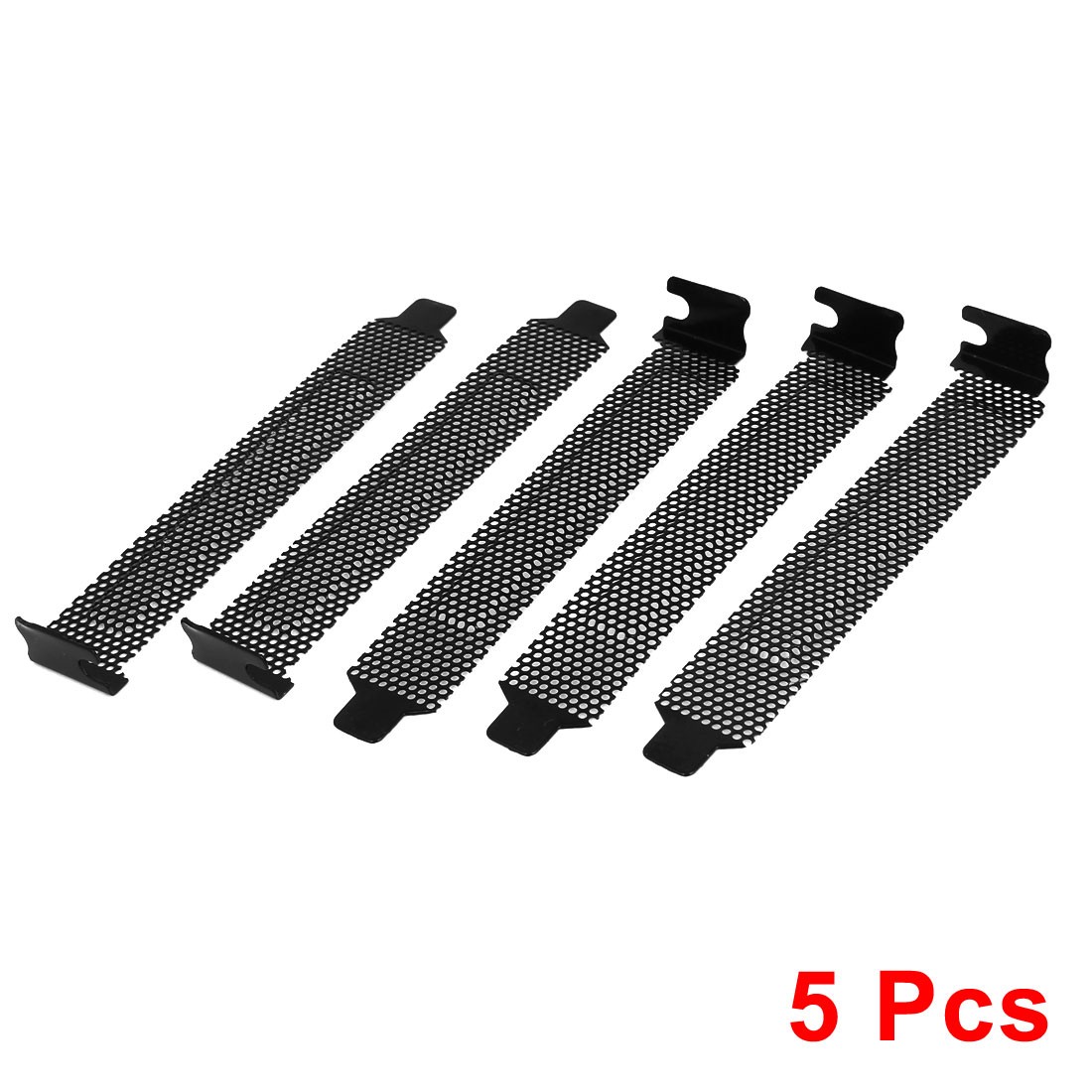 5PCS Vented  PCI Slot Covers Black Dust Filter Blanking Plate for Computer Case