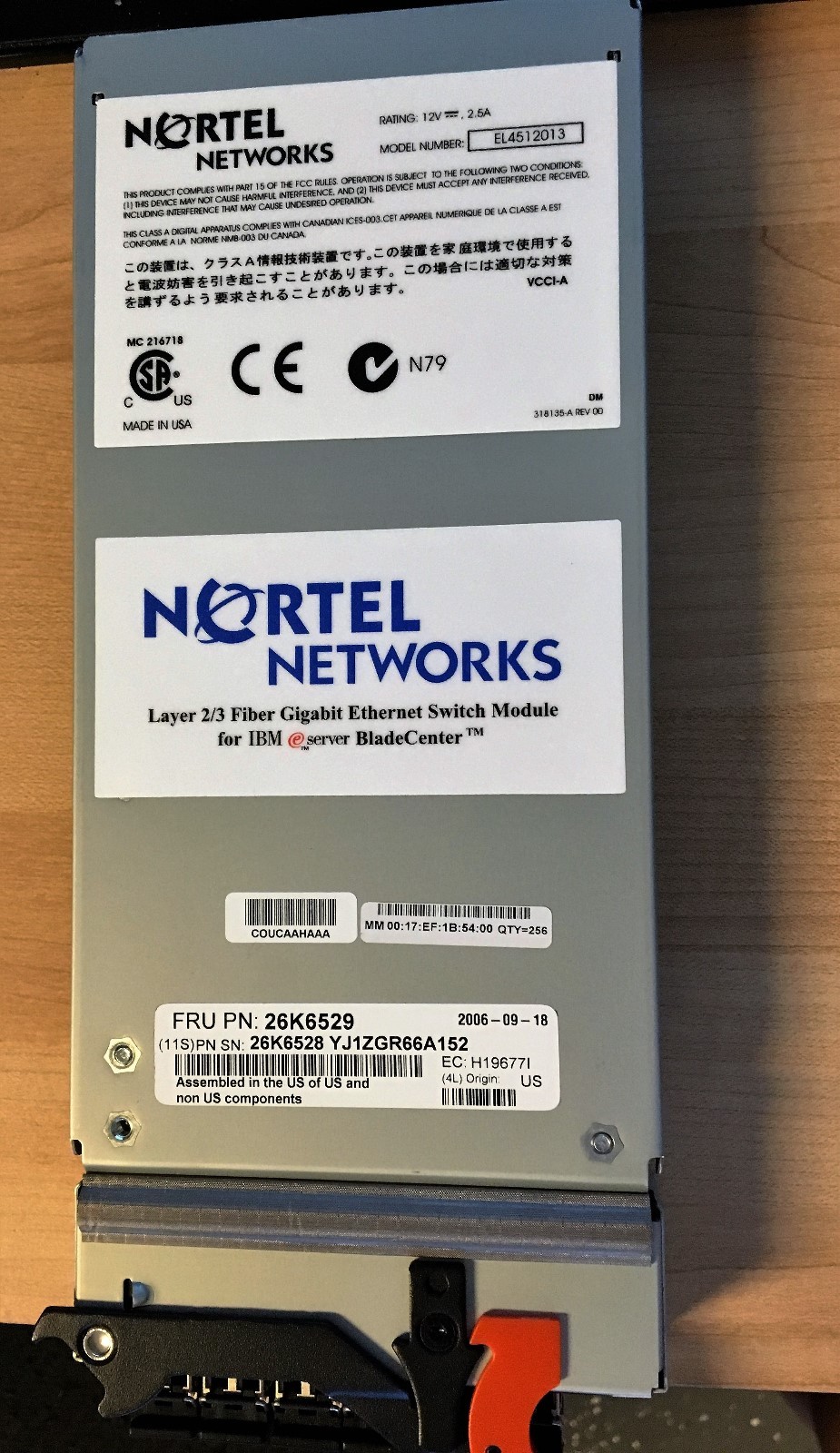 IBM 26K6529 NORTEL 6 PORT LAYER 2-3 FIBER GBE