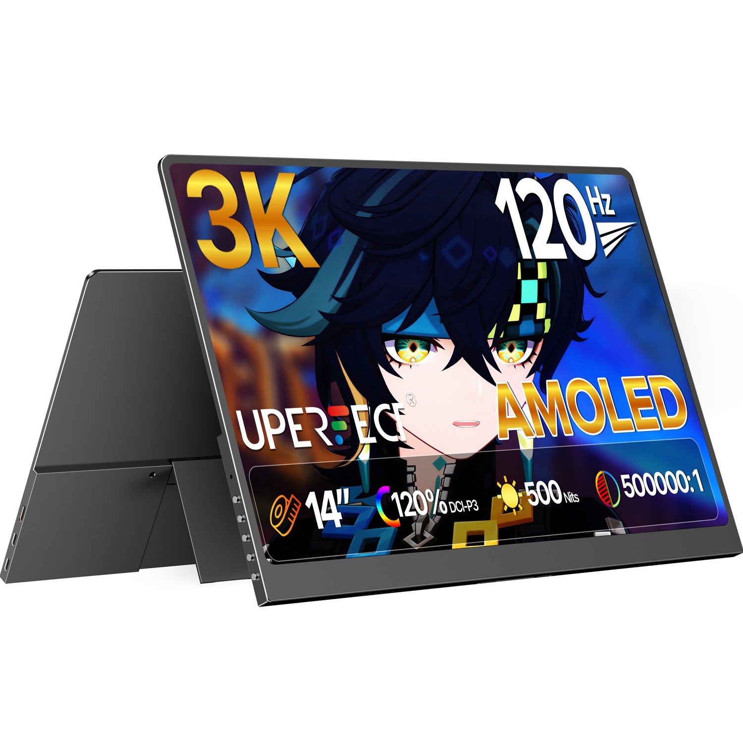 UPERFECT 14" OLED Portable Monitor 120Hz 2880x1800 3K Gaming Monitor Freesync