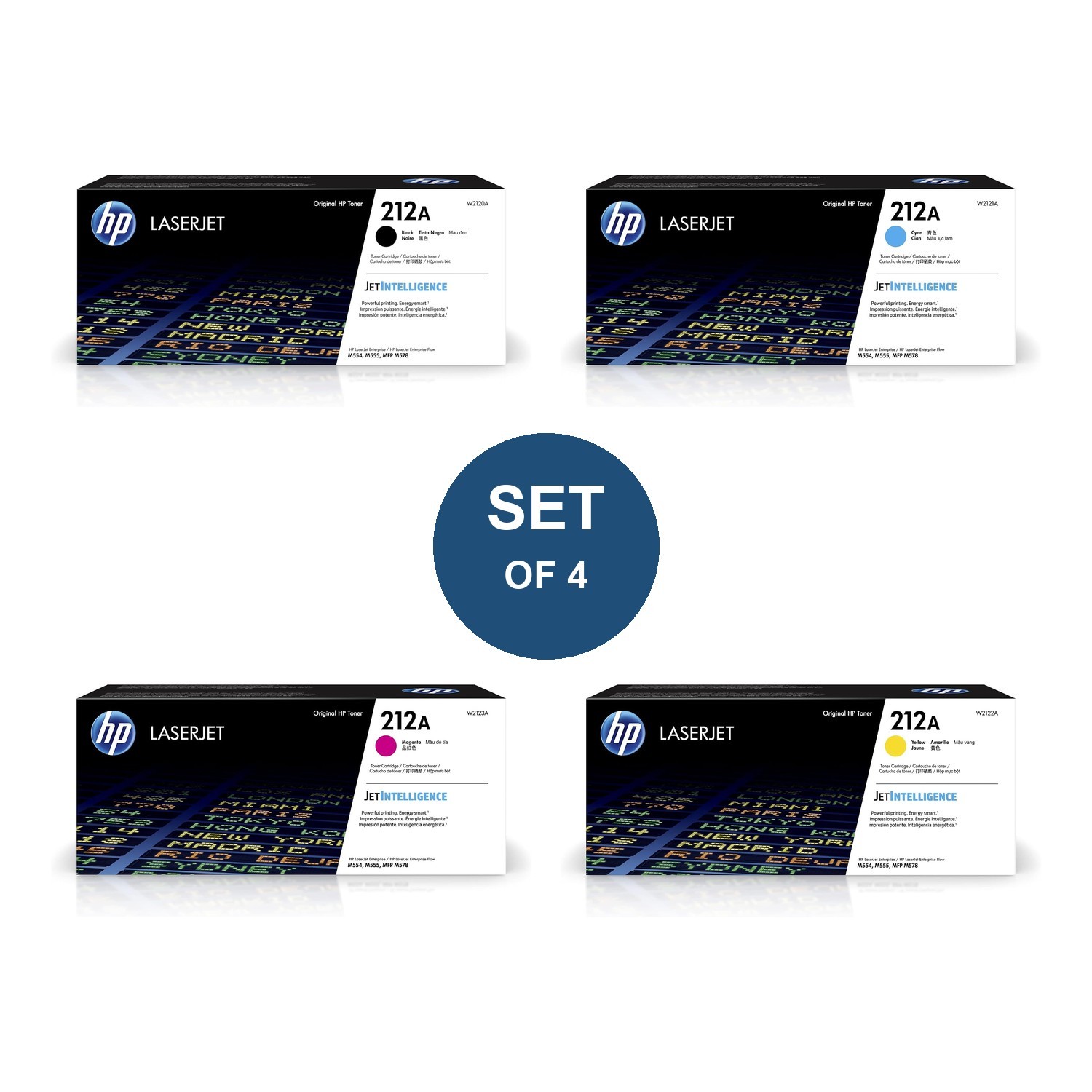 Genuine HP 212A Toner Set W2120A W2121A W2122A W2123A M554 M555 MFP M578 Sealed