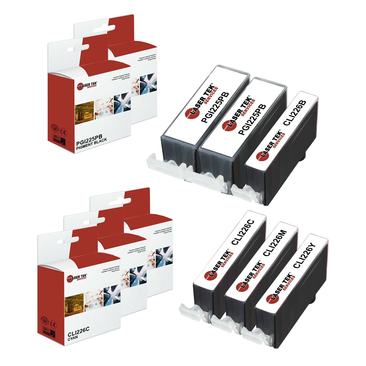 6Pk LTS PGI-225 CLI-226 PB/B/C/M/Y HY Compatible for Canon Pixma iP4820 Ink