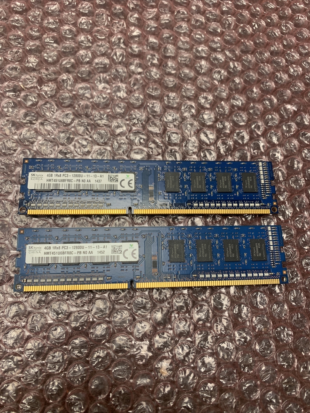 (8GB) SK hynix HMT451U6BFR8C-PB N0 AA -2 ea. 4GB 1Rx8 PC3-12800U Desktop Ram