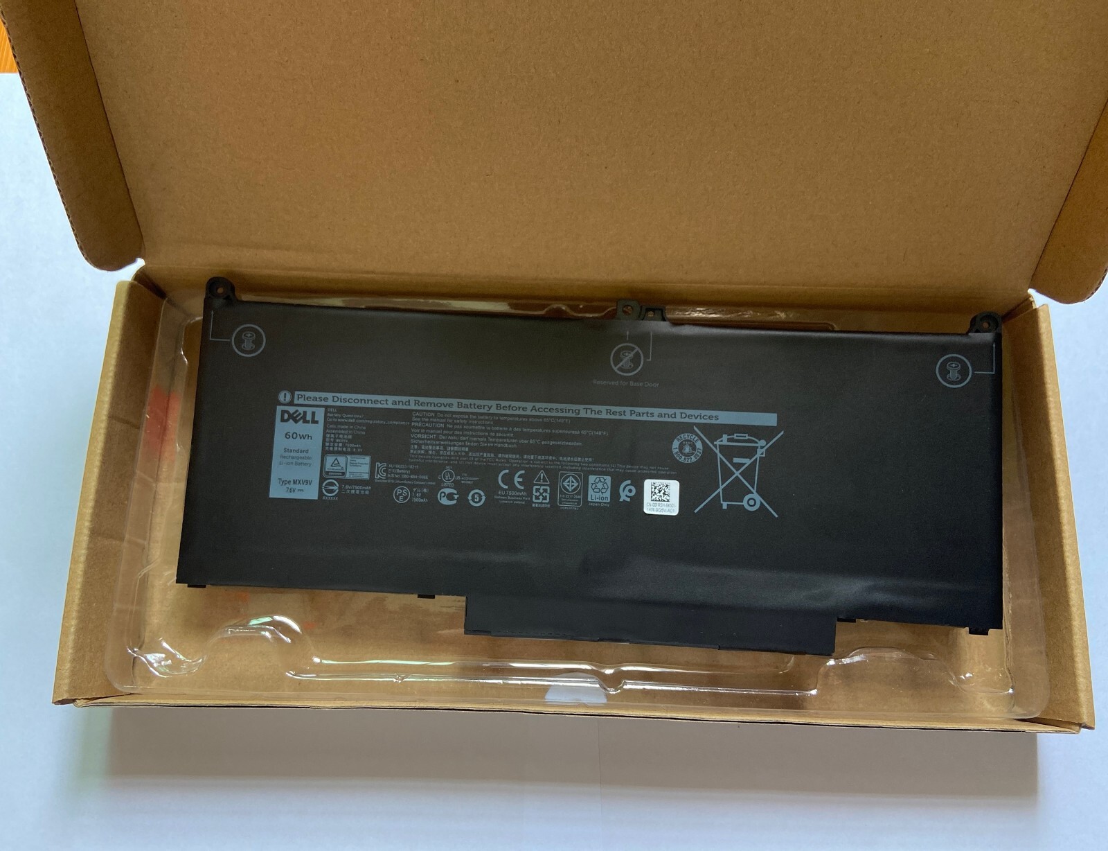 Genuine MXV9V Laptop Battery For Latitude 5300 5310 2-in-1 Series 7300 7400 60WH