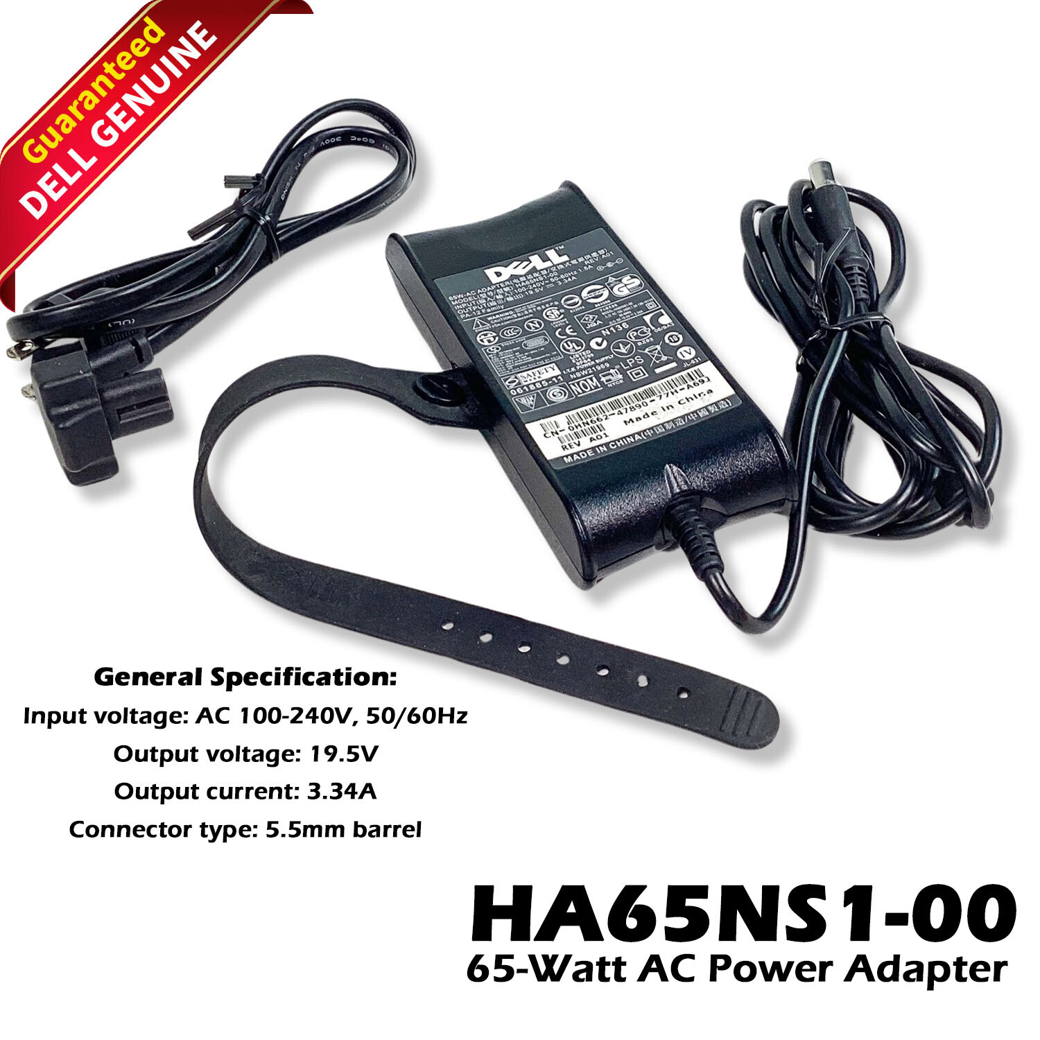 Genuine Dell OEM Laptop PA-12 65 Watt AC Power Adapter LA65NS0-00 MN444 HN662