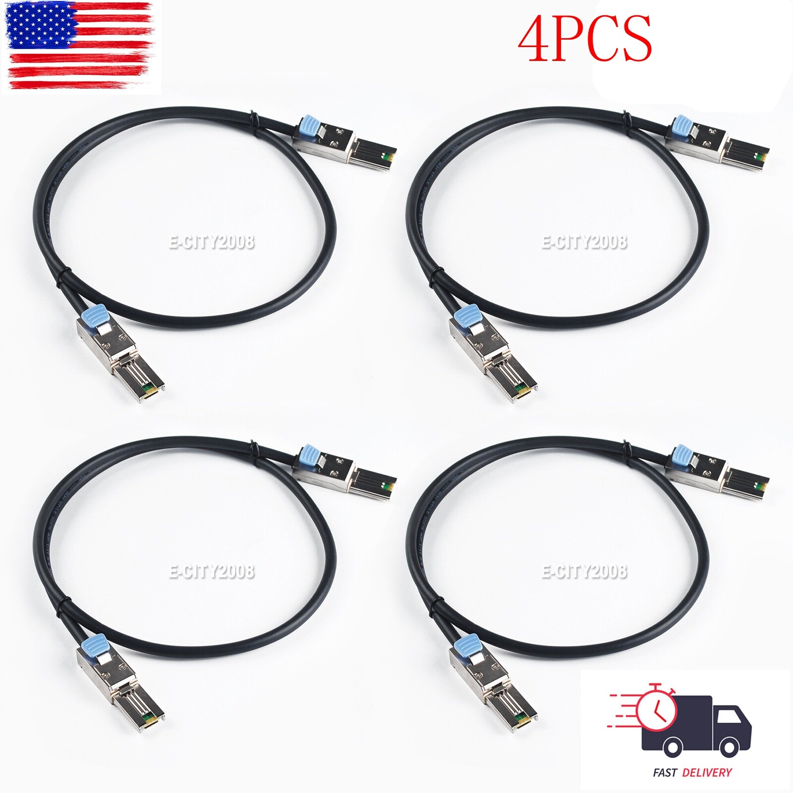 4Pcs SFF-8088 Male TO SFF-8088 Male External mini SAS to mini SAS Cable 1M 3.3ft