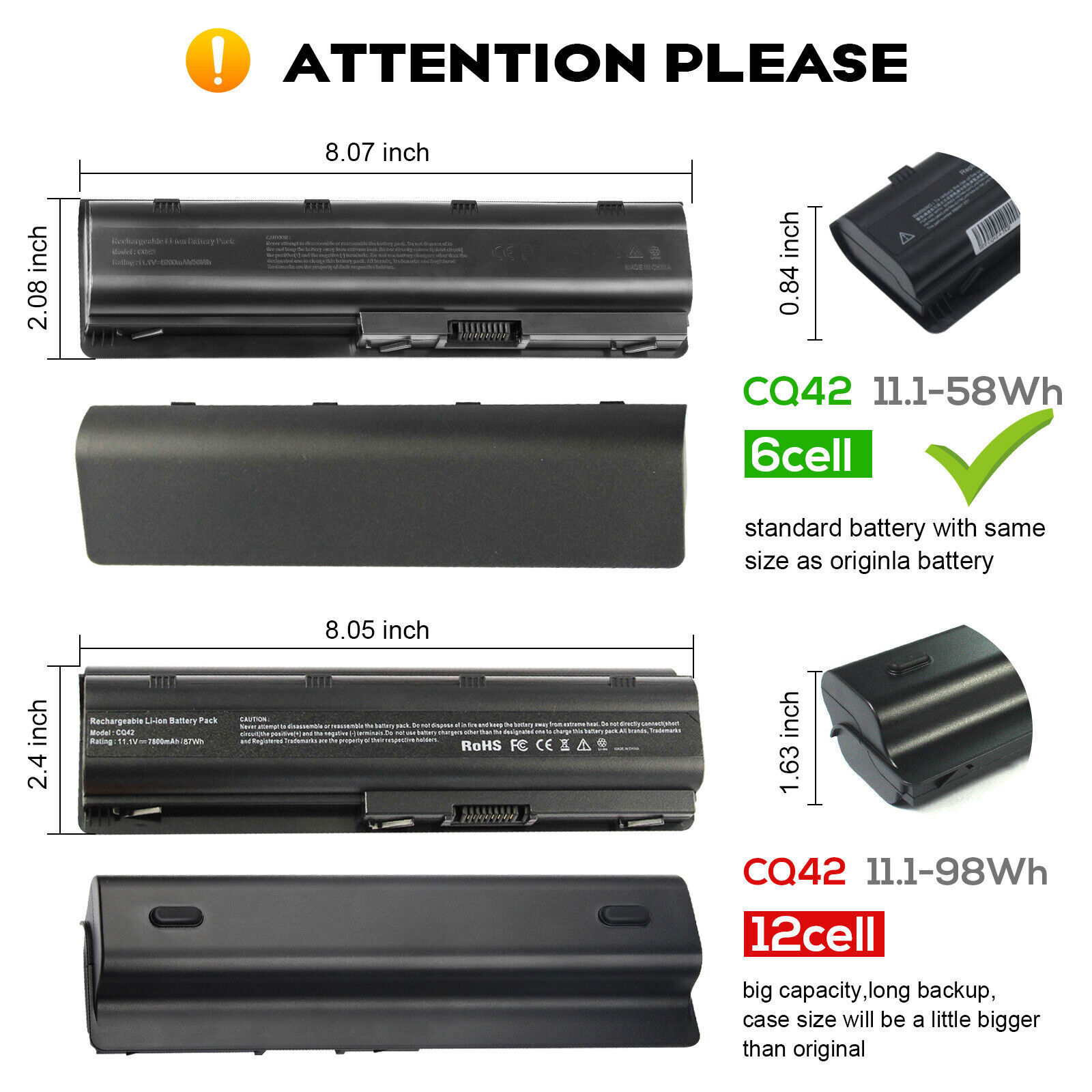 6/9/12Cell MU06 MU09 Battery for HP Pavilion CQ32 CQ42 G4 G6 G7 593553-001 DM4