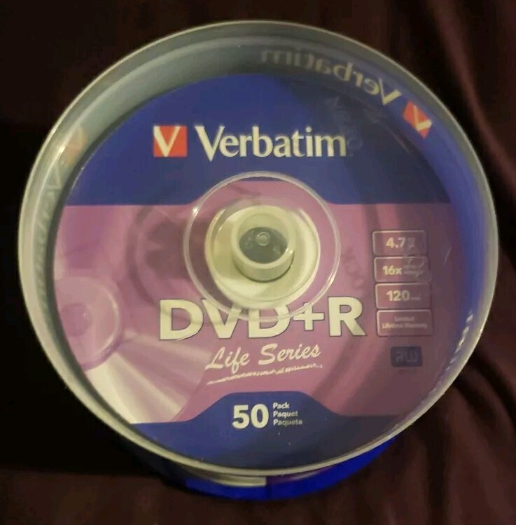Verbatim Blank DVD+R 16X 4.7GB 6 x 50 Pack Spindles Bulk Wholesale Half Case 300