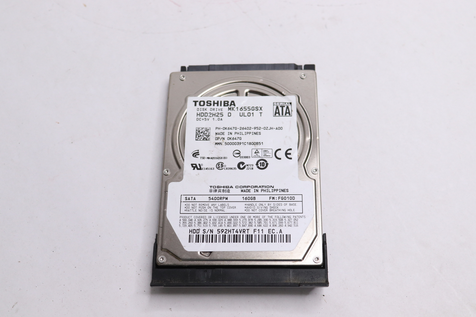 Toshiba SATA 5400 rpm 160 gb K647GMK1655GSKK673D