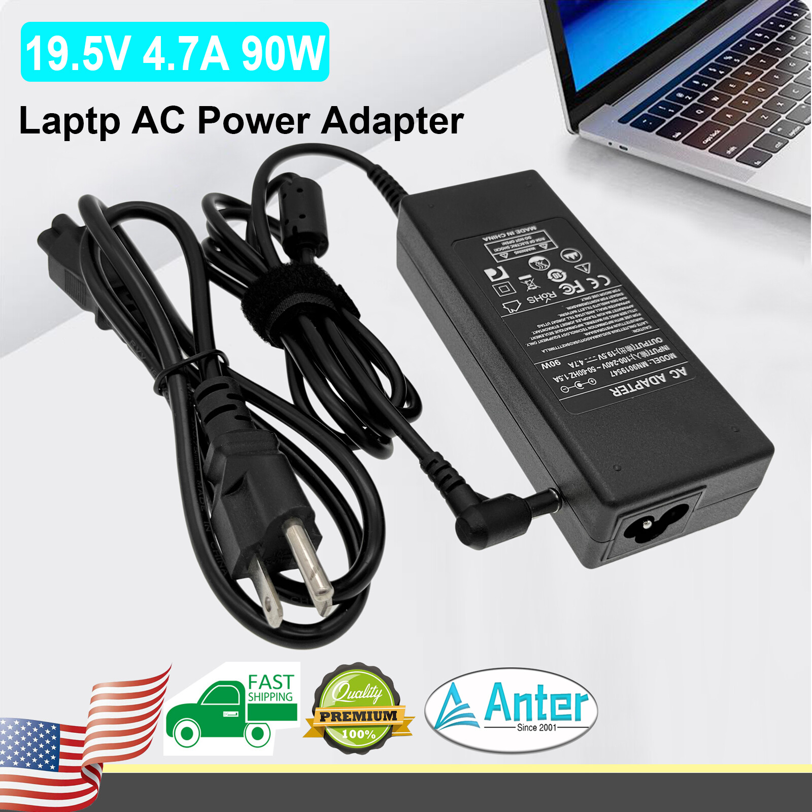 AC Adapter For LG 32MA70HY-P 24CAV37K-B 27MP34HQ-B LED Monitor Power Supply Cord
