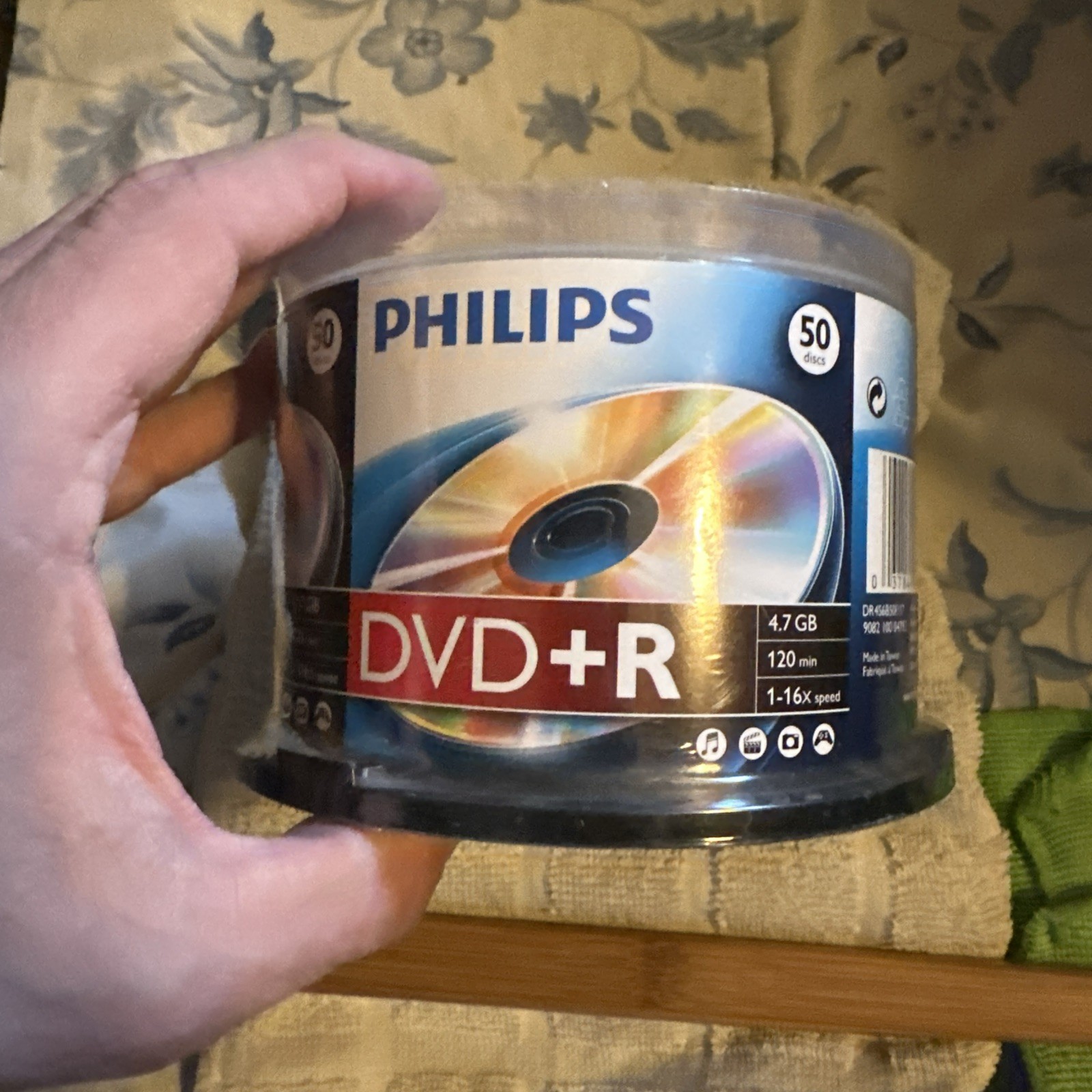 Philips 50 Discs Blank DVD+R Spindle 4.7GB Data 120min Video 16X Speed Music NEW