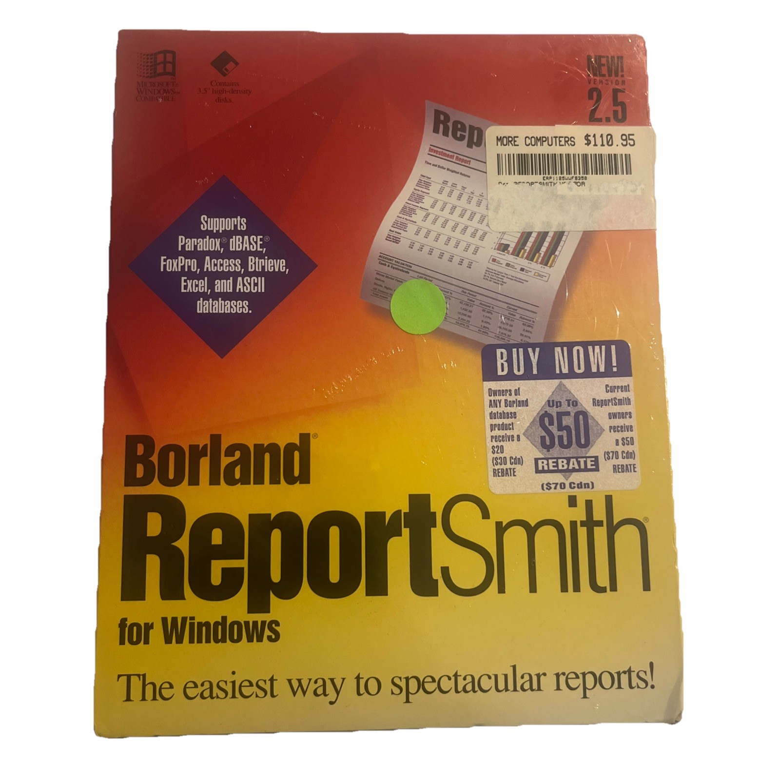 VINTAGE Borland ReportSmith for Windows 2.0 1993 Software RARE - SEALED