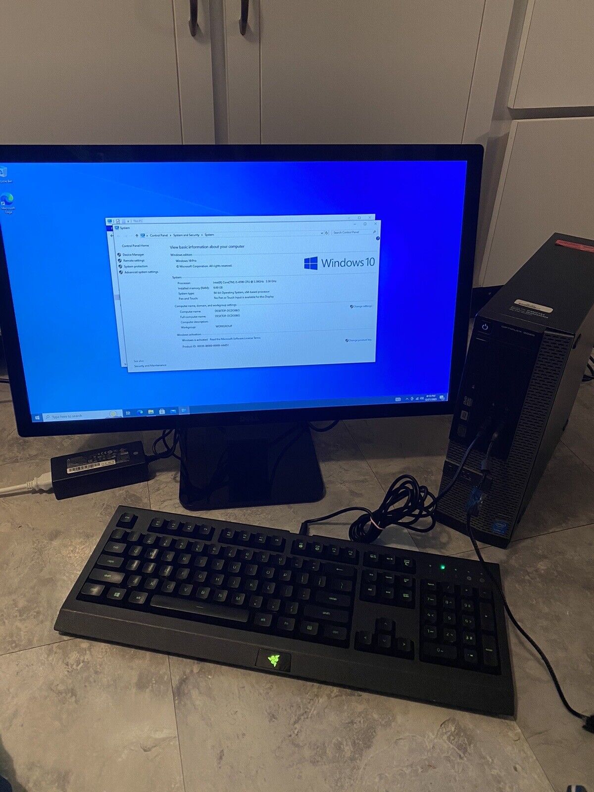Dell Desktop,Monitor S2440lb,Keyboard Computer SSD WiFi Windows 10 Pro PC 22 SSD