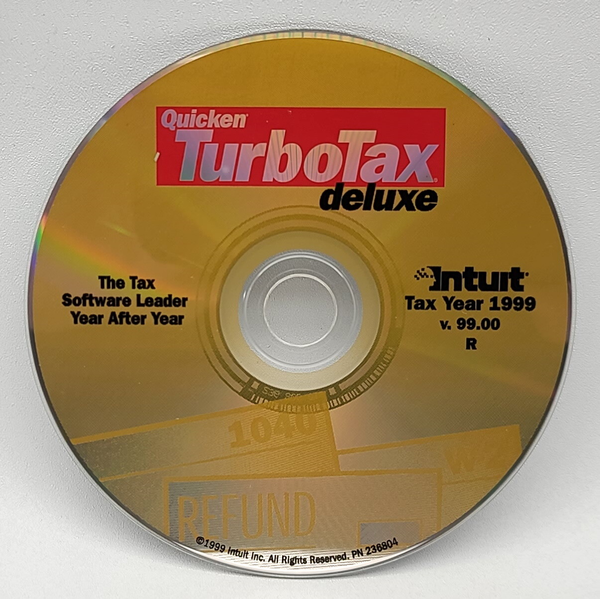 ⭐️ Intuit Quicken TurboTax Deluxe 1999 Software Installation CD - PC CD-ROM