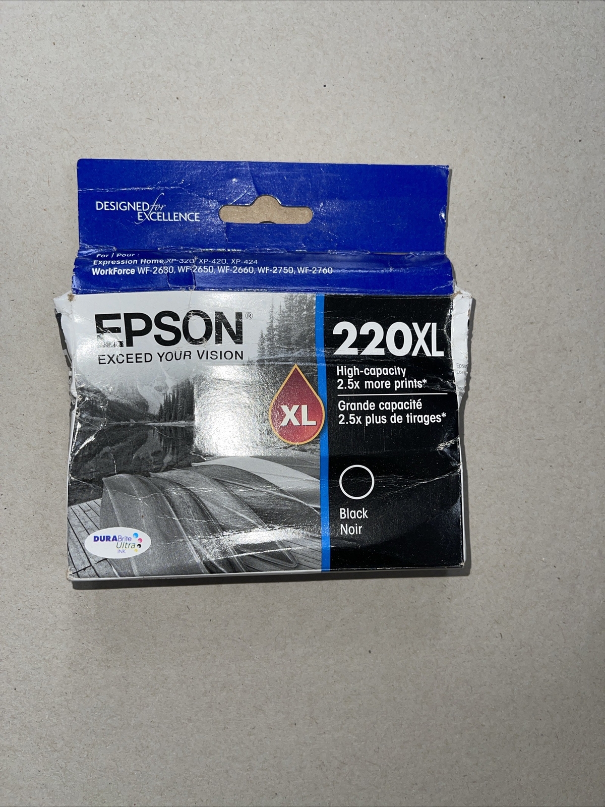 Genuine Epson 220XL Black Ink Cartridge New