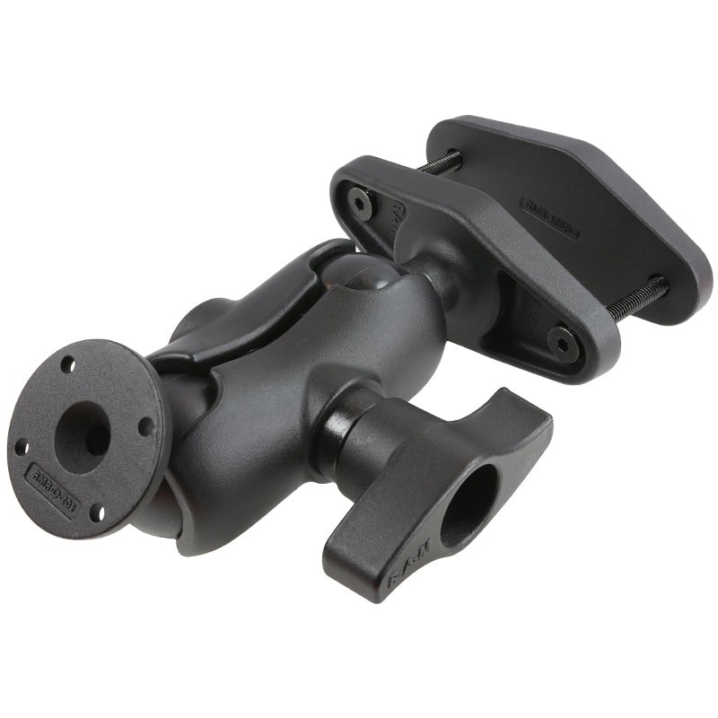 RAM-D-101U-C-247-4  RAM 4" Square Post Clamp Mount with Round AMP...