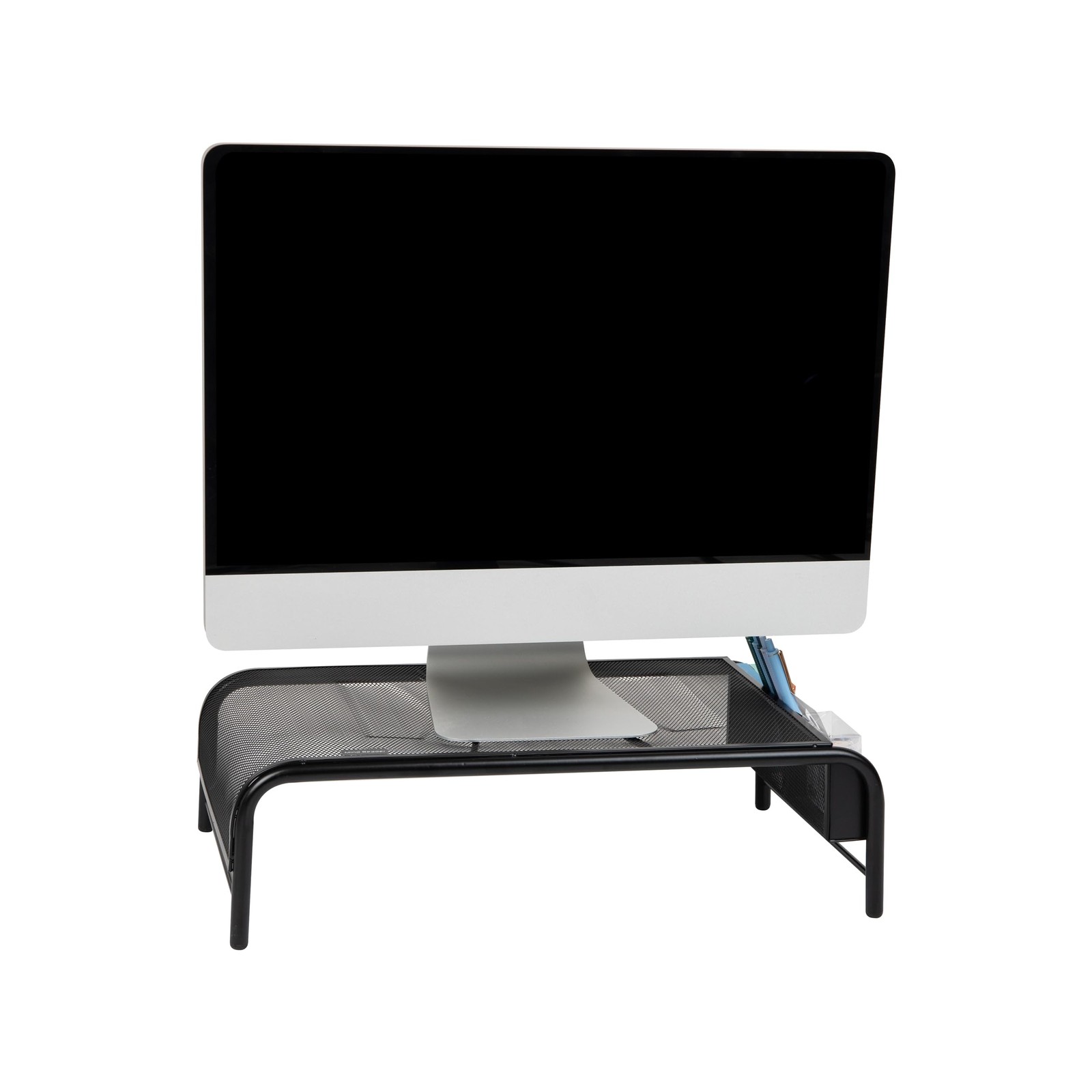 Mind Reader Monitor Stand, Ventilated Laptop 20"L x 11.5"W x 5.5"H, Black