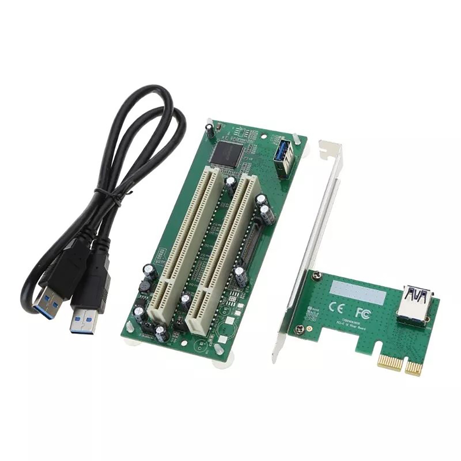 PCI-E to 2xPCI PCIE x1 to x16 Converter Extender Adapter Card Expansion Kit