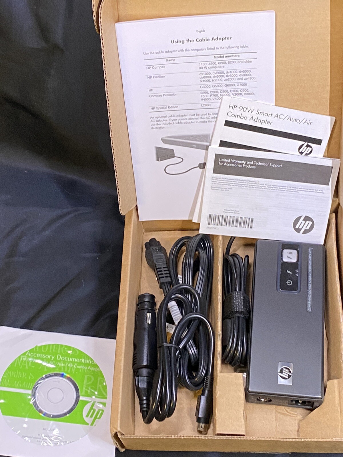 HP 90W SMART AC/AUTO/AIR COMBO ADAPTER 