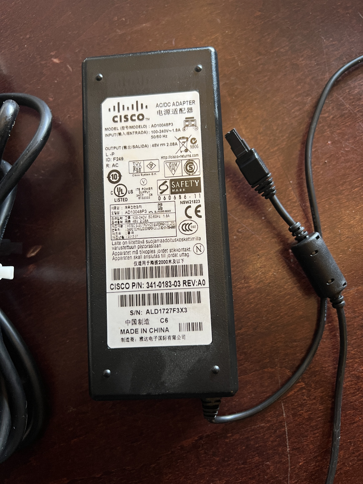 Original 48V AC Adapter Power Supply for Cisco ASA5505-UL-BUN-K9 Firewall