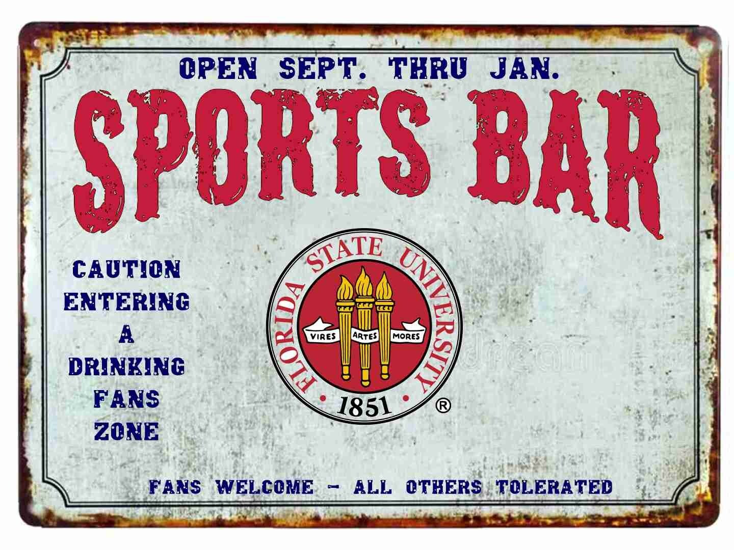 FSU Florida State Sports Fans Welcome Mouse Pad Tin Sign Art On Mousepad