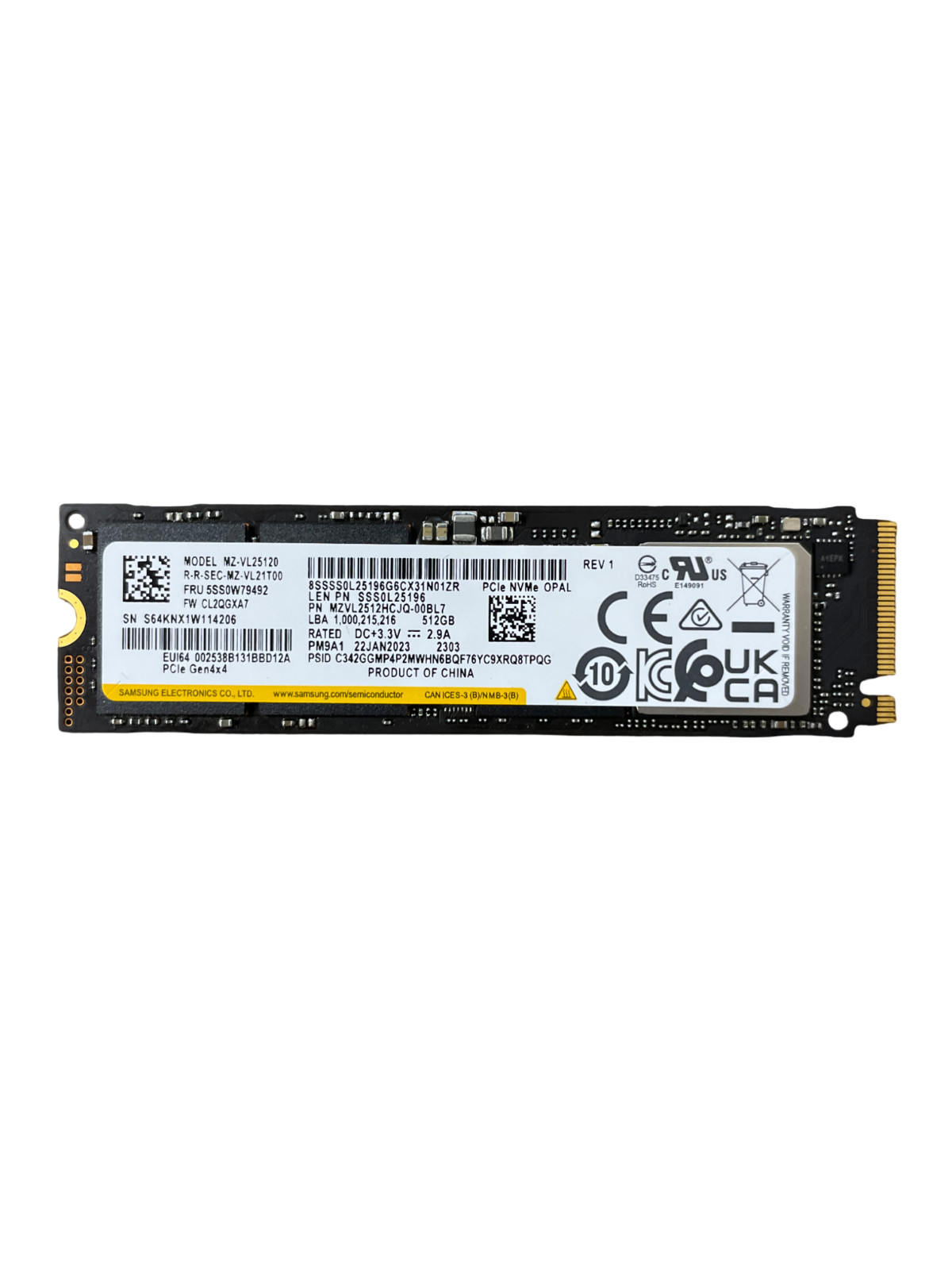 M.2 MZ-VL25120 Samsung 512GB PCI-Express 4.0x4 (NVMe) Internal SSD  #26