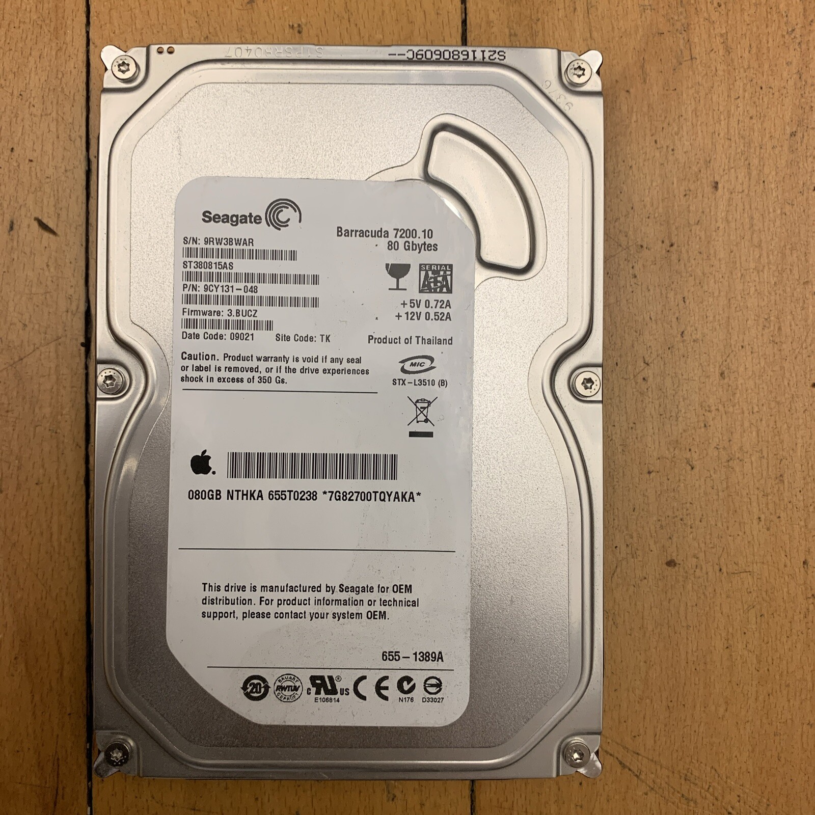 Seagate Barracuda ST380815AS 80GB Internal 7200RPM 3.5" SATA Tested