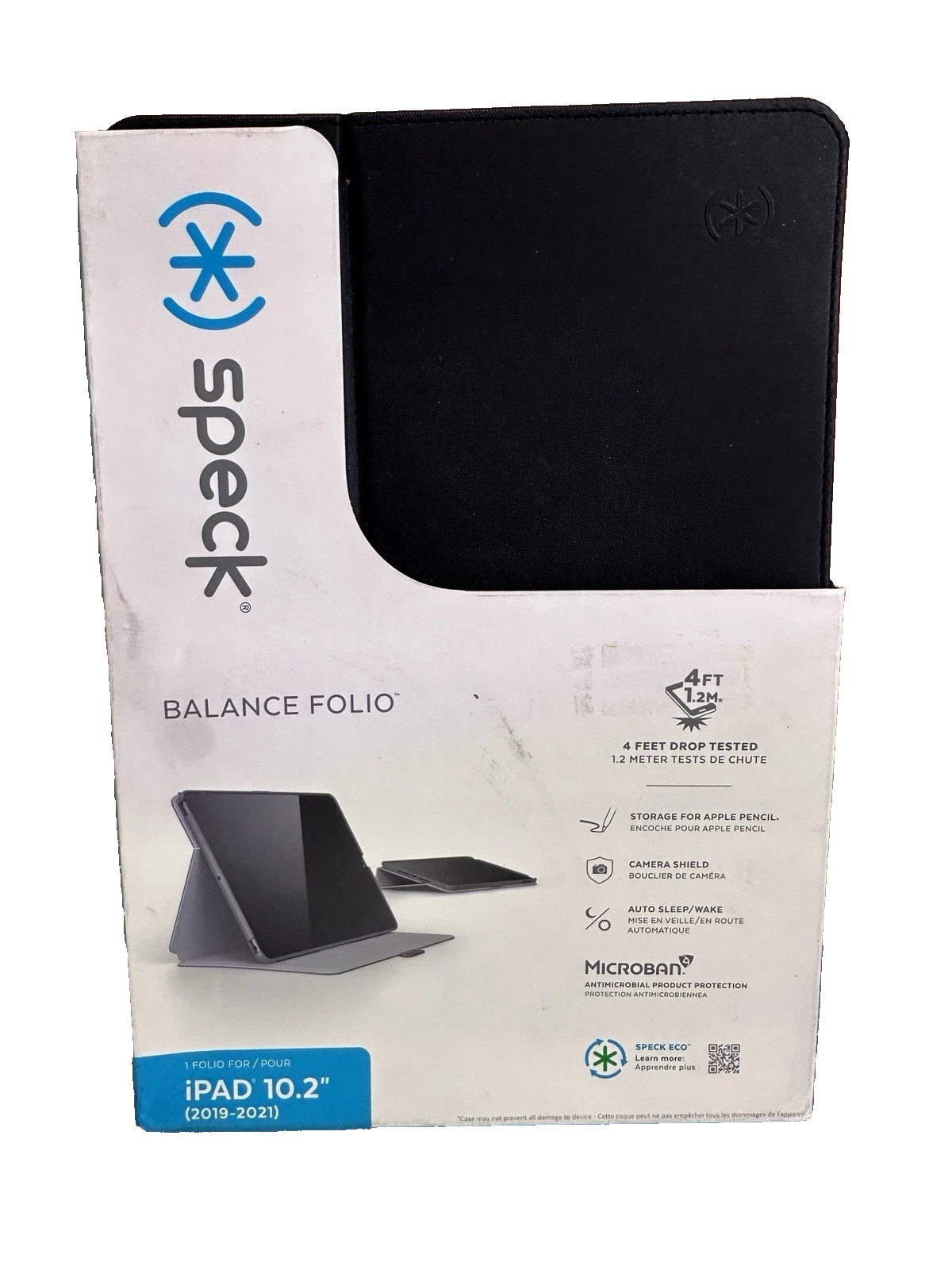 Speck Balance Folio Case for Apple iPad 10.2-inch 7/8/9th Gen - Black NEW OPEN 