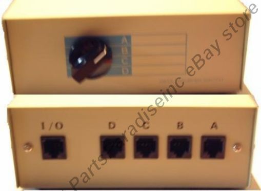 RJ45 Network/Ethernet ABCD 4way/port manual switch box 8P8C, use w/Cat5e Cat6 {F