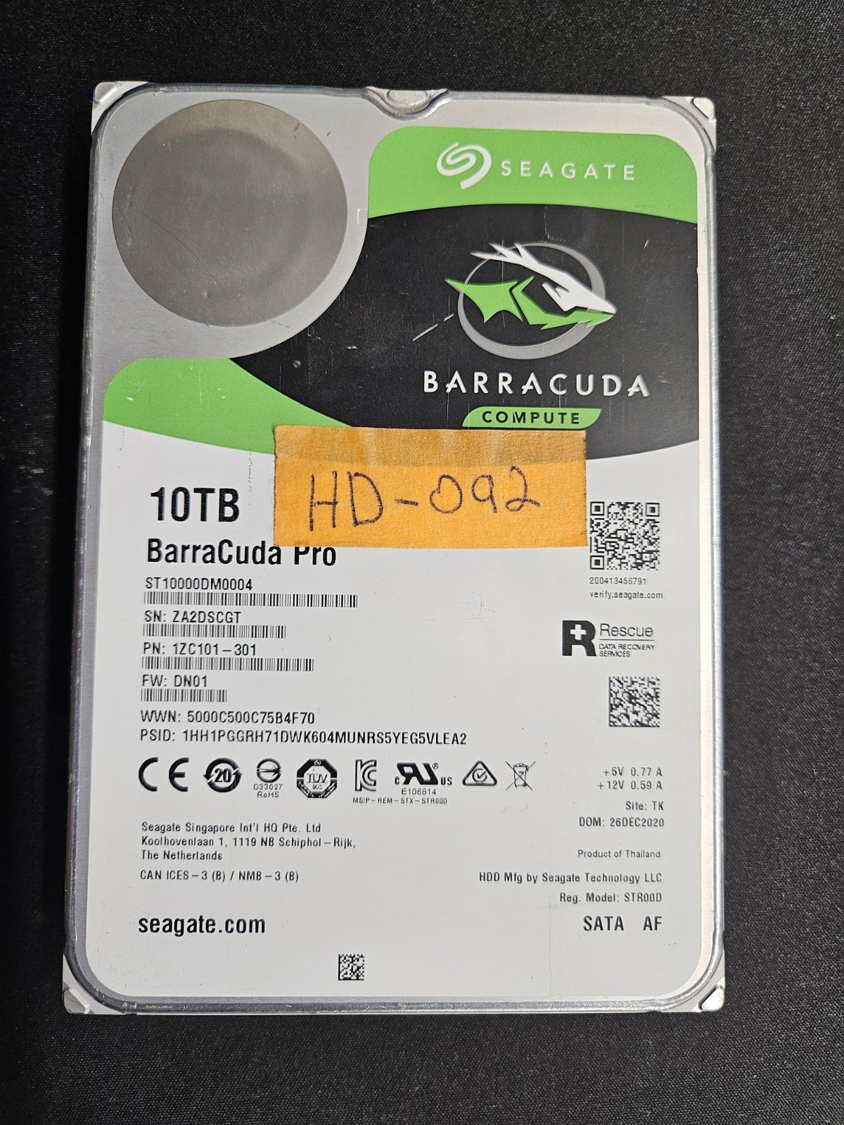 Seagate BarraCuda Pro 10TB, Internal, 7200RPM, 3.5" (ST10000DM0004) Hard Drive