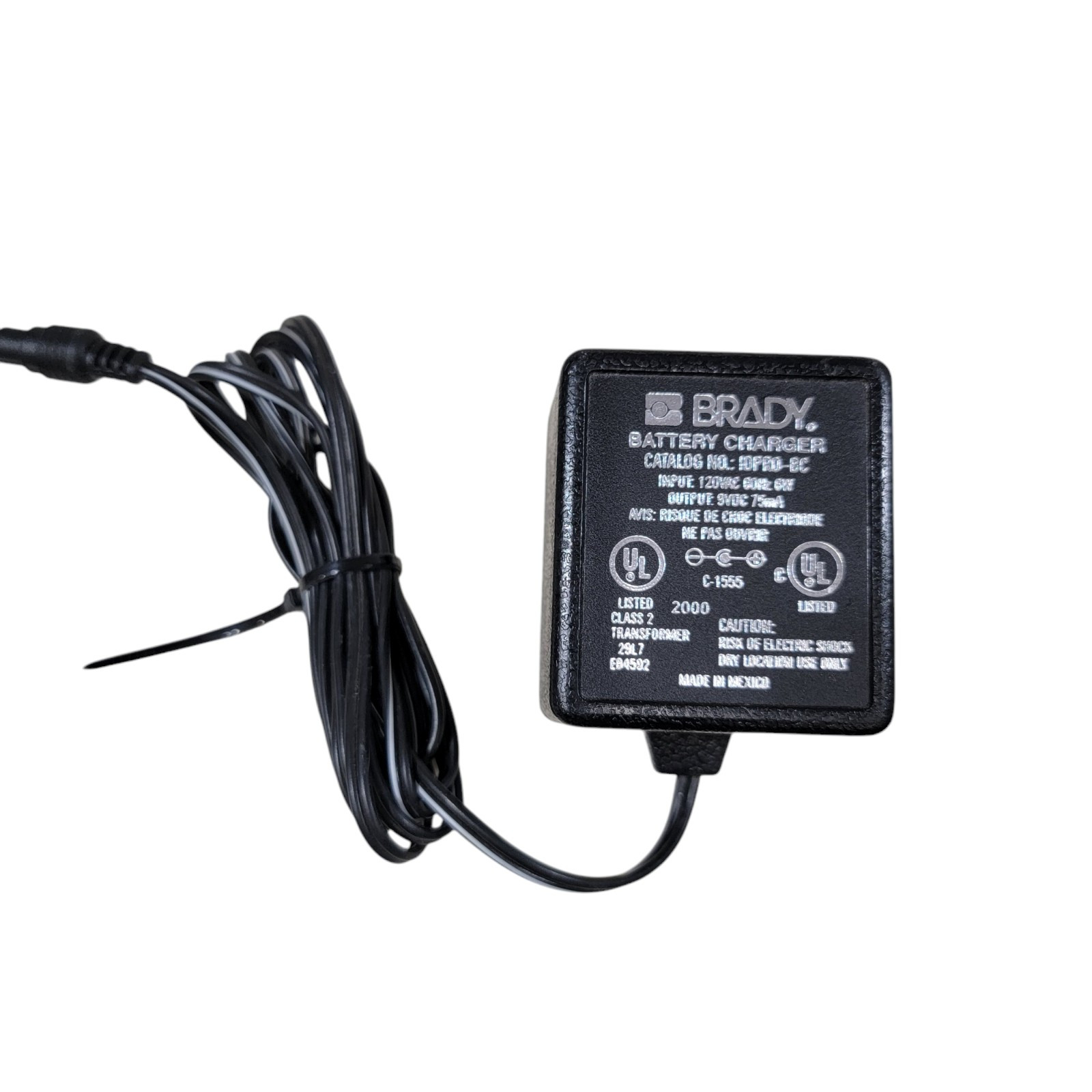 OEM Brady 9VDC AC Adapter For IDPRO Plus Labeling Wire Marker Printer IDP-BC