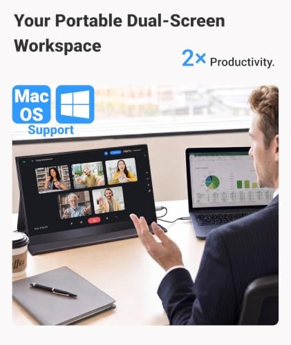 PORTABLE MONITOR FOR LAPTOP,15.6'' 1080P, WITH MAGNETIC CASE | 1080P INGNOK