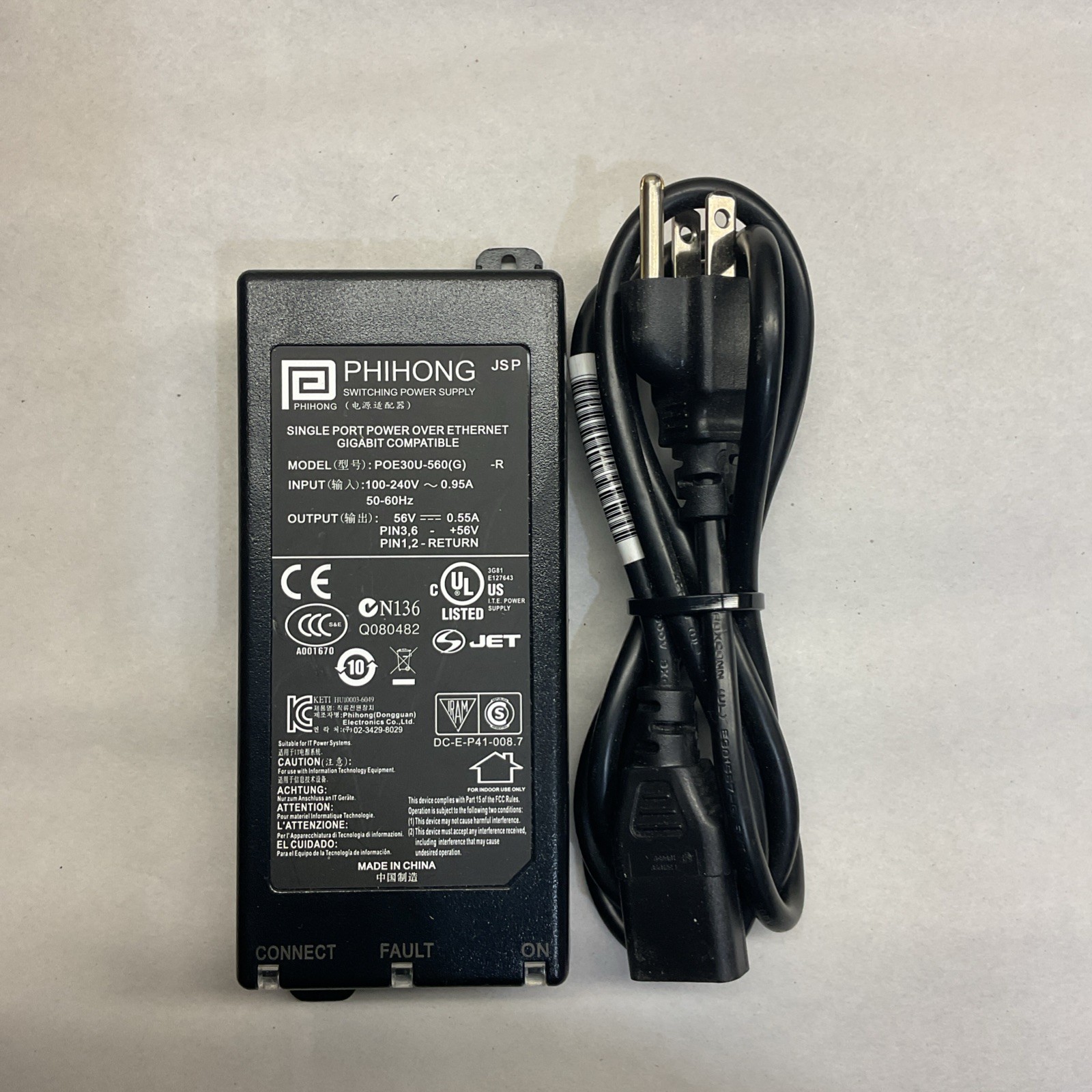 GENUINE PHIHONG SWITCHING POWER SUPPLY POE30U-560(G) / POE30U560G 56V 0.55A