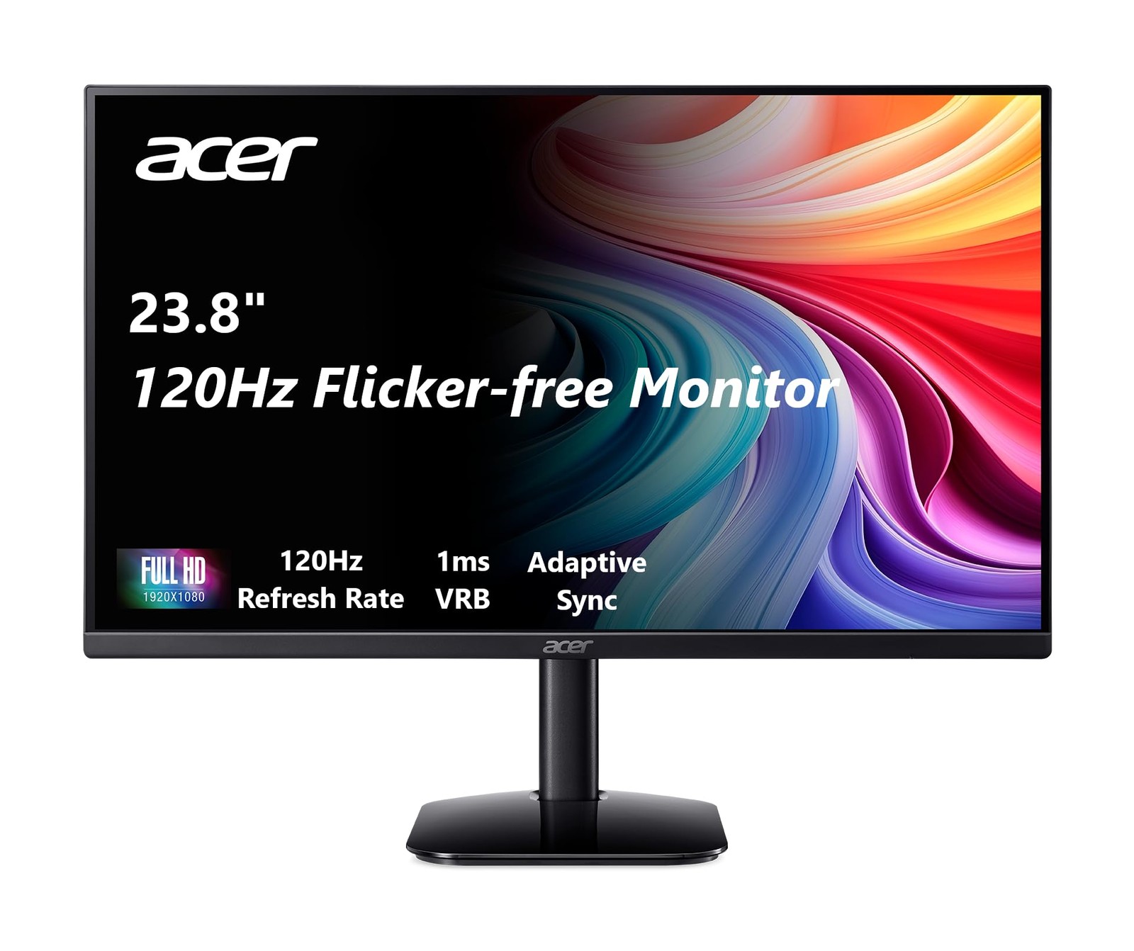 acer KB242Y - 23.8 Inch Zero-Frame Full HD (1920 x 1080) Monitor | Tilt | Up