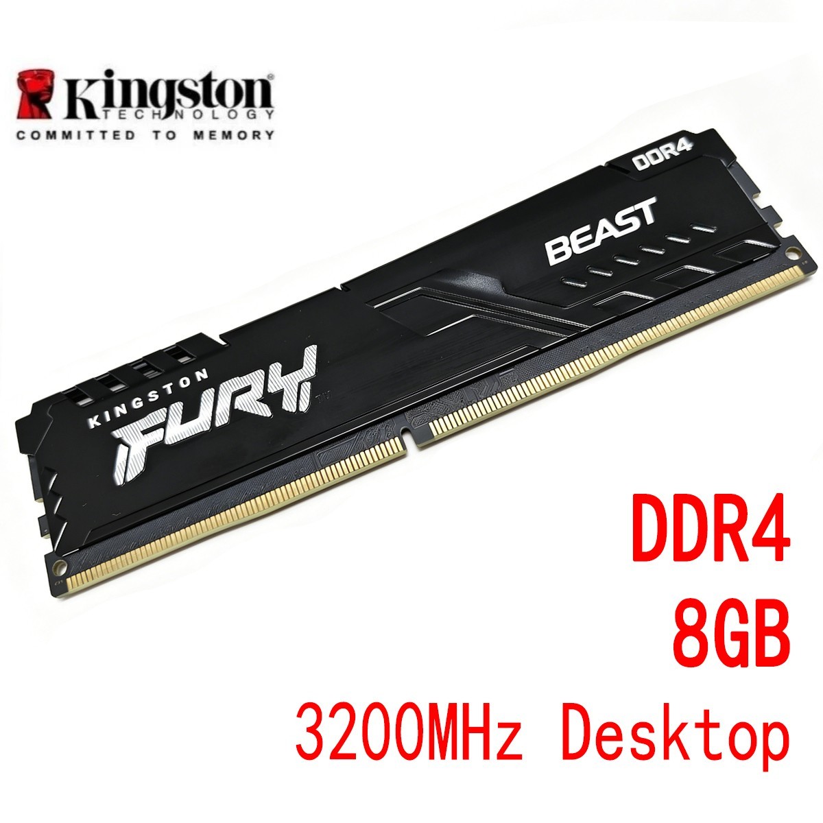 DDR4 8GB 3200MHz Kingston FURY PC4-25600 1.35V Desktop UDIMM Gaming Memory 1x8gb
