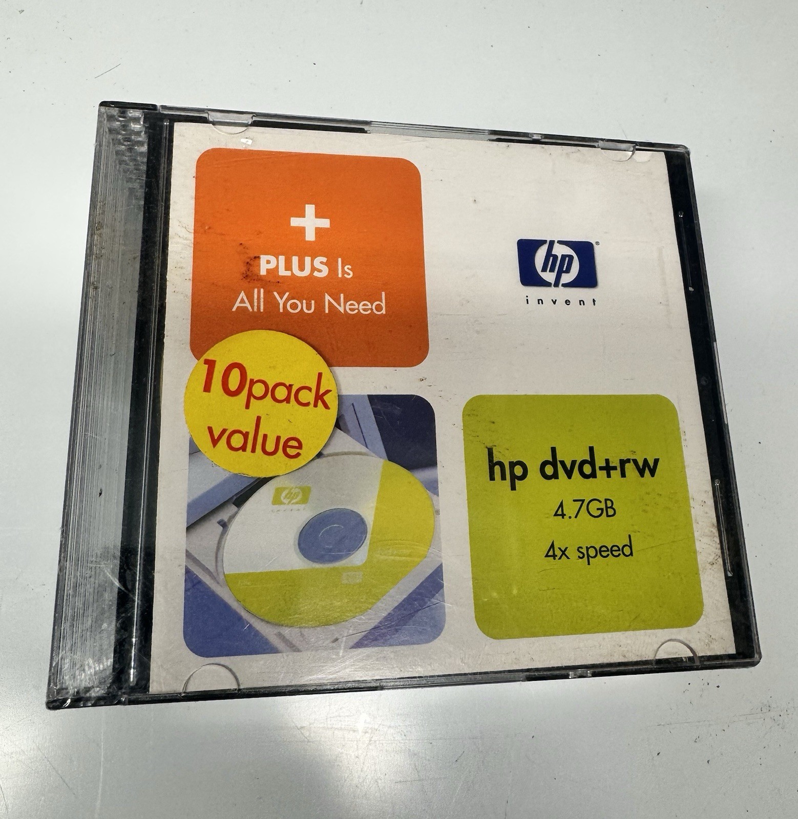 HP INVENT DW00021 DVD+RW 4.7GB 10 Pack 4x Speed Sealed