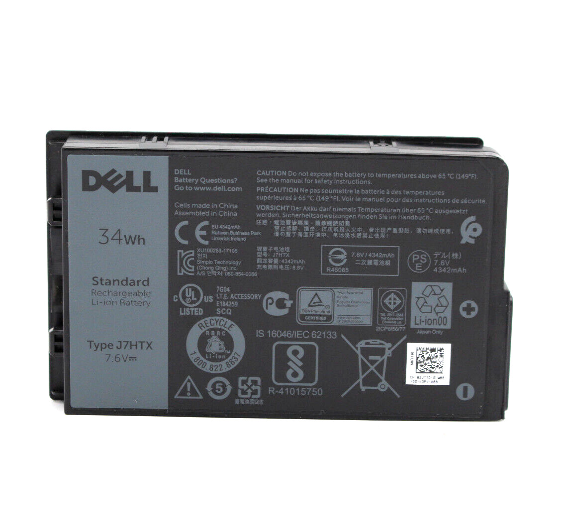 Lot of 5 ORIGINAL DELL Battery for Latitude 7202 for Rugged Tablet J7HTX Used
