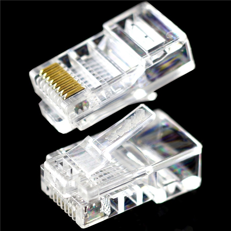 12Pcs Practical Internet Gold Plated Cable Modular Plug Adapter RJ45 8P8C CAT5E