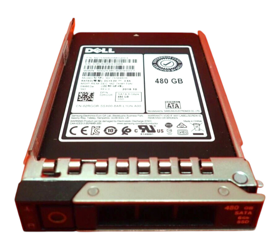 Dell PowerEdge 480GB 2.5" SATA 6Gb/s MLC Mixed Use SSD 2RGGR MZ-7KM480B