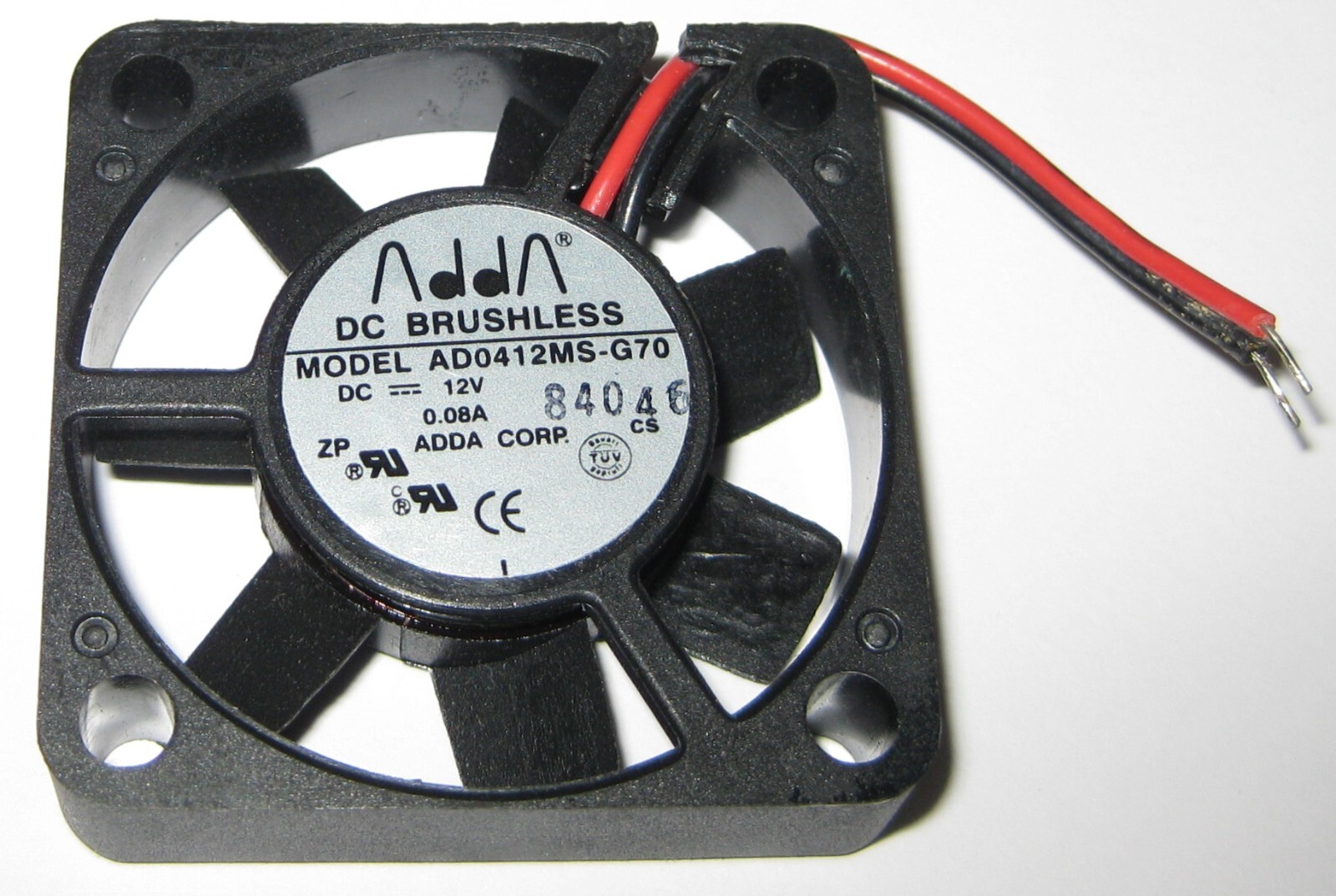 Adda 40 mm x 10 mm Thin Fan with Bare Wire Ends - 12 V DC - 5.7 CFM - 7 Blades