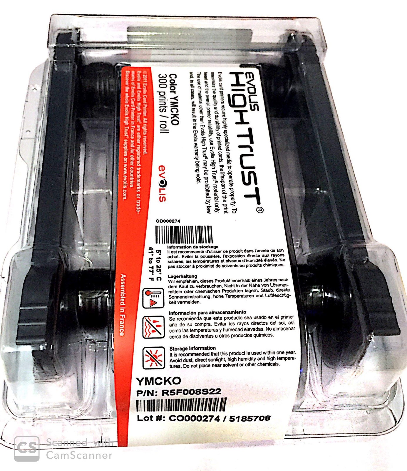 R5F008AAA Consumables, YMCKO Color Ribbon, Primacy , 300 Prints, 1 Roll