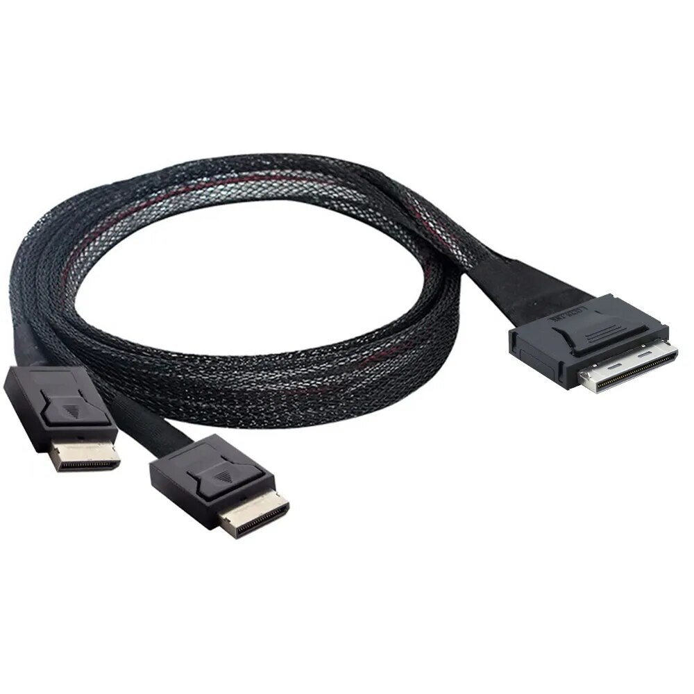 PCIE Oculink SAS Cable SFF-8611 8I to 2 Ports SFF-8611 4I for Servers