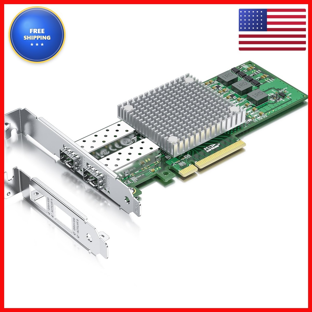 HFiber 10Gb SFP+ NIC Dual Port PCI Express X8 BCM57810S Windows/Linux/VMware