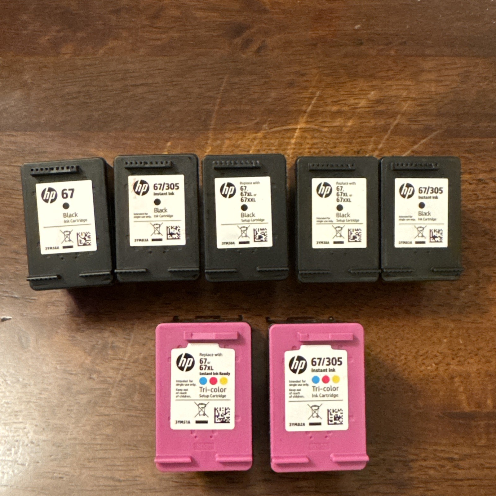 7 Genuine Authentic HP 67 Ink Cartridges - EMPTY - For Refill Purpose