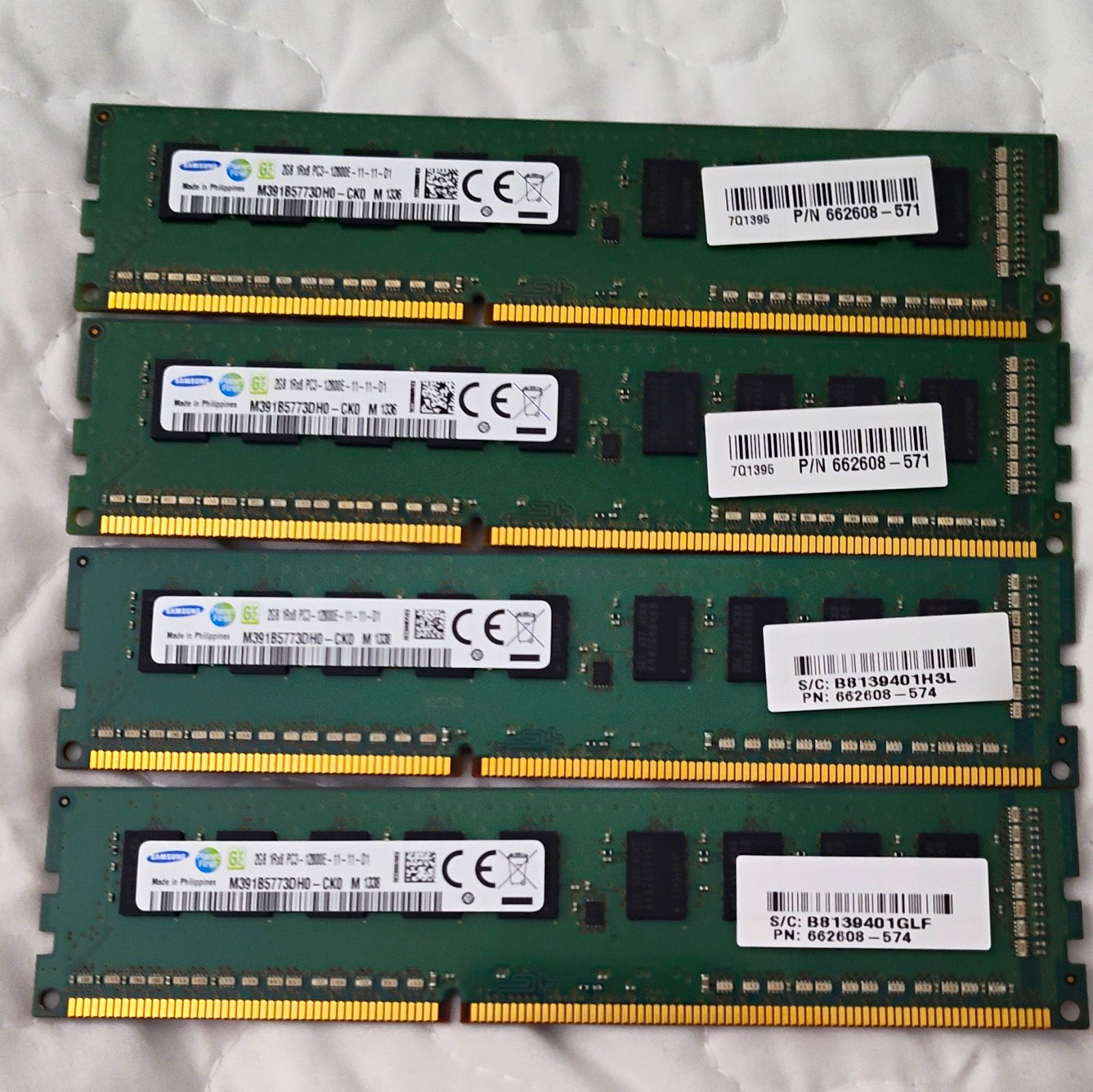 Samsung 8GB (4x2GB) DDR3 PC3-12800E ECC 240-Pin DIMM RAM