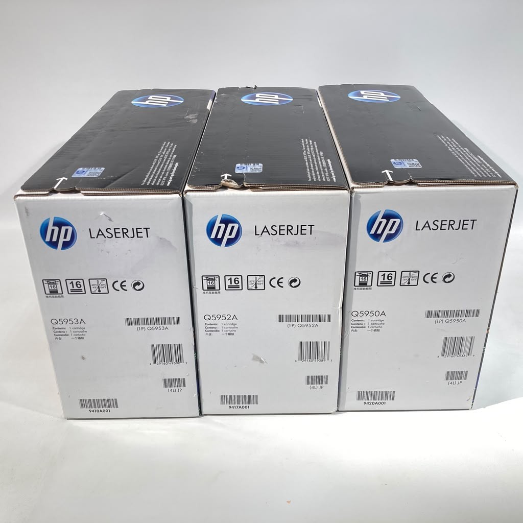 Genuine, Sealed HP 643A Q5950A Q5952A Q5953A KMY Lot of 3 New Toners, NO CYAN