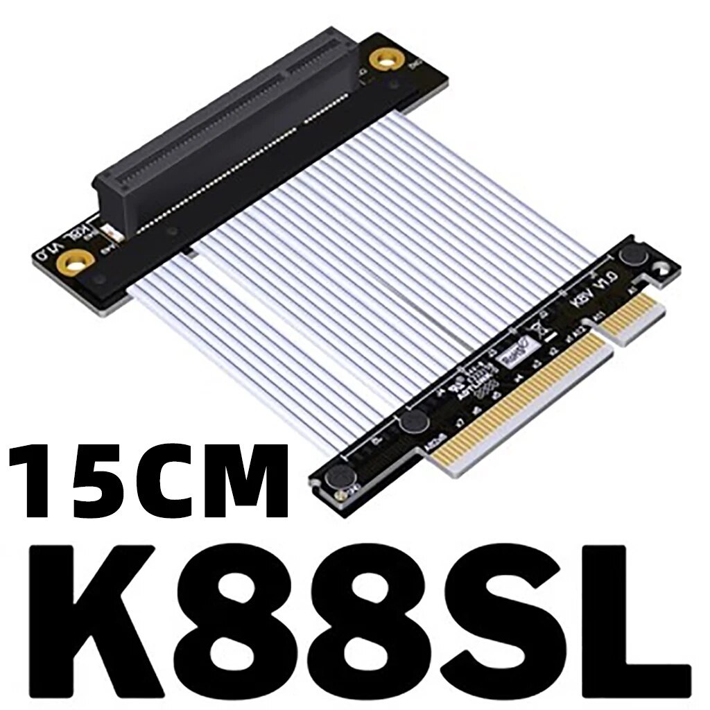 PCIE 4.0 X8 To X8 Slot Female/Male Extension Cable PCI-E Gen4 8x 90/180 Degree